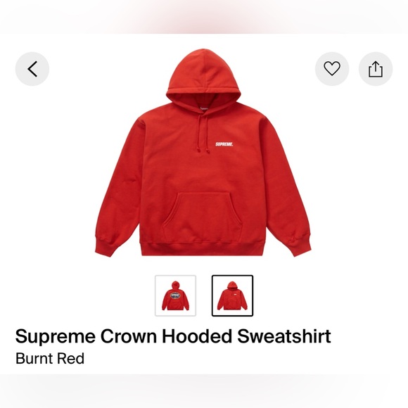 Supreme Red Crown Hoodie US Men S - Picture 1 of 2